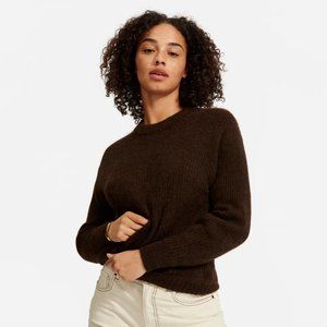 Everlane Alpaca Crew Sweater Heathered Java Brown XS